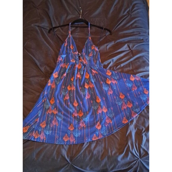 Free People Dress Tropical Daydream Halter Peacock Asymmetrical Hem Woman's XS - Picture 15 of 16